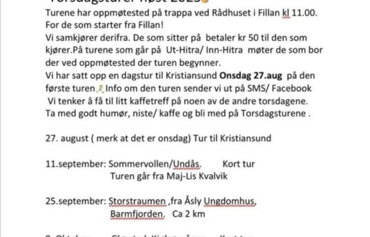 Torsdagsturer høst 2025