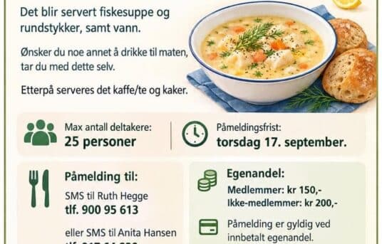 Sosial sammenkomst med fiskesuppe