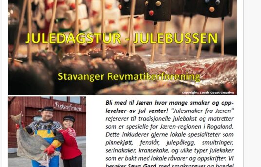 Dagstur til «Julesmaker fra Jæren» lørdag 5. desember 2026.