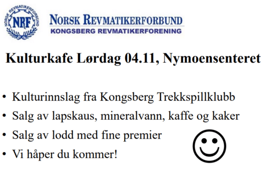 Kulturkafe Lørdag 04 November kl 12.00!