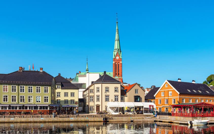 Et utsnitt fra havna i Arendal